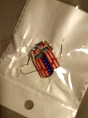Patriotic Earring - Red, White & Blue Firecracker Soda